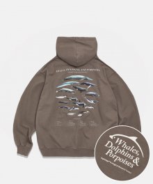 Whale Research Heavy Weight Hoodie Brown