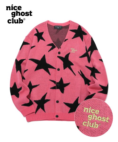 MUSINSA | NICE GHOST CLUB Star Mohair cardigan_Pink (NG2BFUK680A)