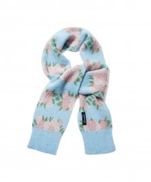 Flower Pattern Muffler_Ash Blue