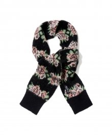 Flower Pattern Muffler_Black