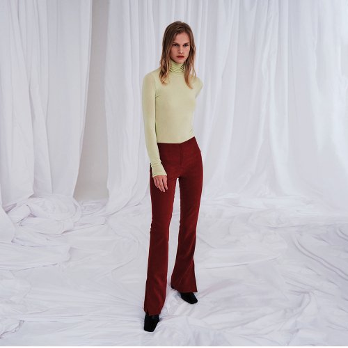 SLIT SLIM SLACKS RED