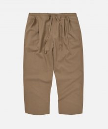WOOL TWO TUCK RELAX PANTS _ LIGHT BROWN