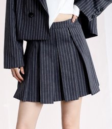 PIN STRIPE SKIRT BLACK