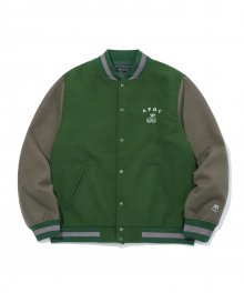 Cherry Bear Varsity Jacket_Green