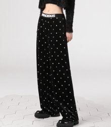 LOGO DOT WIDE VELVET PANTS