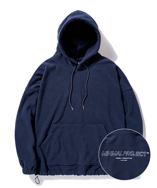 Флисовый оверсайз худи MNP Signature MHT117 [NAVY]