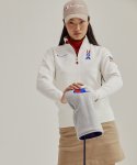 챔피온 골프(CHAMPION GOLF) [ASIA] Golf 여성 Champion 로고 Stretch Poly Jersey Half-zip 스웨트셔츠 (WHITE) CKTS1F071WT