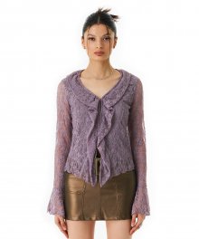 Venus Frill Cardigan Mauve