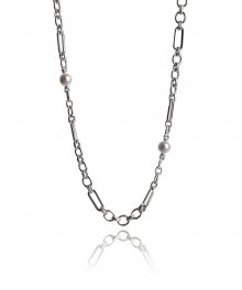 [써지컬스틸] JB023 Circle and square chain necklace