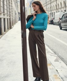 MARITHE W WIDE PANTS brown
