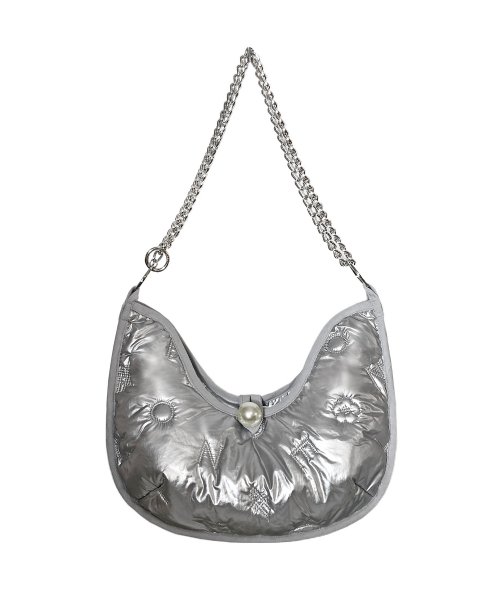 LOGO PLAY QUILTING TWINKLE BAG SILVER