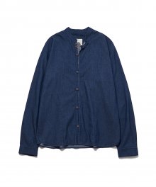 Loop Button Washed Shirts Deep Blue