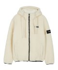 Patch Fleece Hoodie Zip-Up (White)