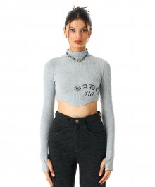 Gothic Ribbed Turtleneck  Grey