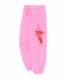 Gunshot Pigment-dyed Fleece Jogger Pants Pink