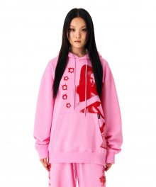 Gunshot Pigment-dyed Fleece Hoodie Pink