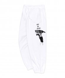 Gunshot Pigment-dyed Fleece Jogger Pants White