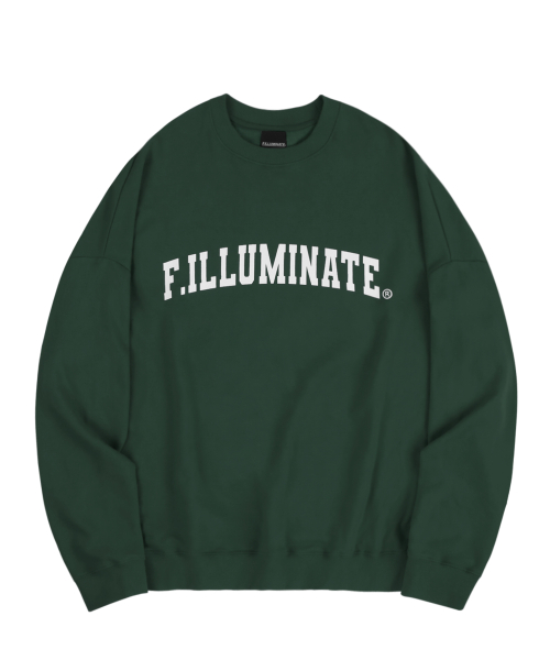필루미네이트() 오버핏 아치 로고 스웨트 셔츠-그린 상품 이미지