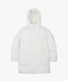 SHERPA FLEECE PATCHED RDS DOWN JACKET - WHITE