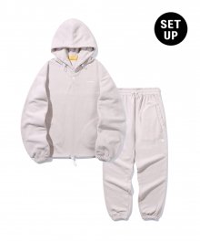 [SET] Cotton Candy Fleece Hood T-shirt + Pants(OATMEAL)