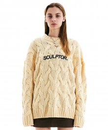 Big Cable Knit Sweater Cream