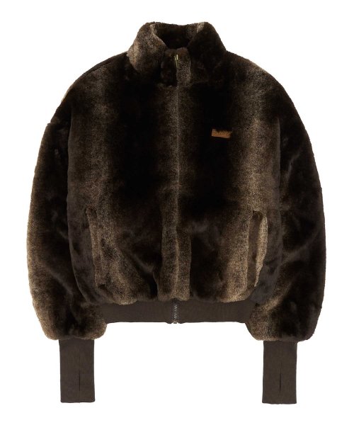MUSINSA | SCULPTOR Faux Fur Fingerless Jacket Brown