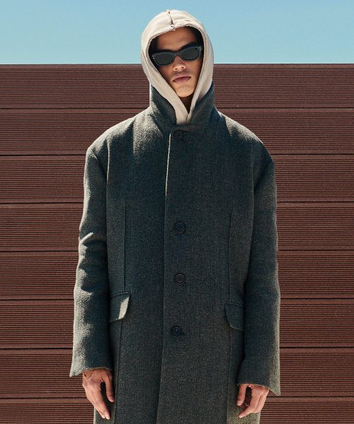 fitted winter coat with hood