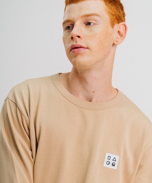 MUSINSA | IAER Symbol Logo Patch Long Sleeve T-Shirt - Beige