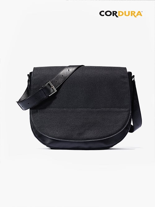 (RAMOLIN X ANDROS) CODURA BIG LEATHER MESSANGER BAG