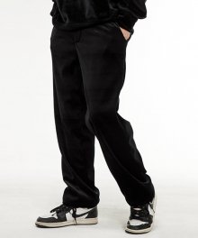 VELVET TRACK PANTS BLACK