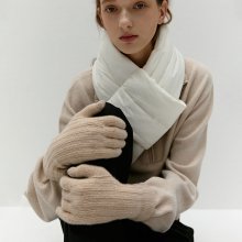 Textured Touch Gloves_Melange beige