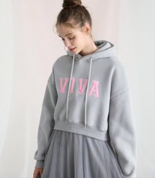 CROP VIVA Hoodie Lightgrey