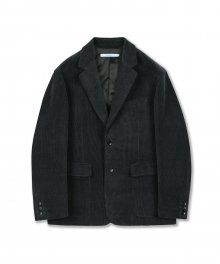 SINGLE BREASTED CORDUROY BLAZER (CHARCOAL)