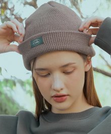 Logo Knit Beanie_mocha