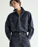 살롱드서울(SALON DE SEOUL) 유니섹스 데님 포켓 셔츠 재킷 - 인디고 블루