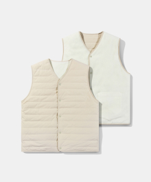 [Reversible] Fleece & Padded Vest V2 Beige