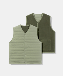 [Reversible] Fleece & Padded Vest V2 Light Khaki
