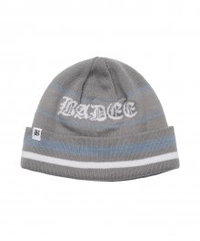 Gothic Stripe Beanie Grey