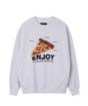홀리넘버세븐(HOLYNUMBER7) [맛있게 드세요] 피자 캠페인 스웨트셔츠_멜란지 그레이