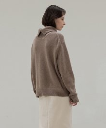 Slit Turtleneck Baby Alpaca Knit - 2colors