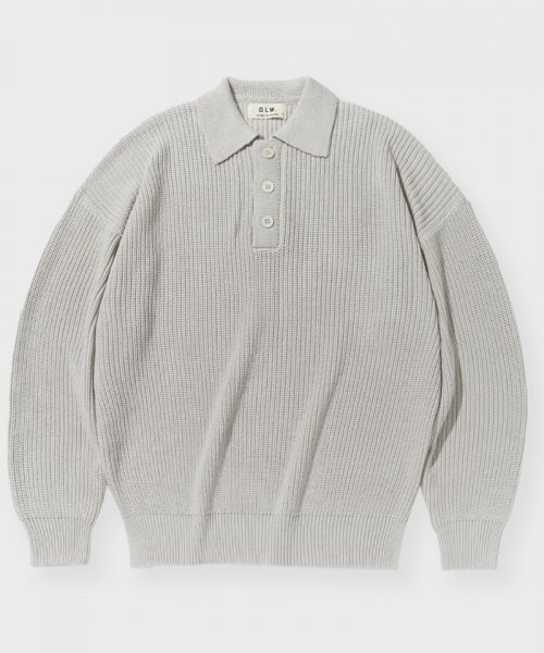 굿라이프웍스(goodlifeworks) 클래식 카라 헨리넥 스웨터 니트 그레이