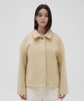 Camel-hair Blend Crop Coat - Butter