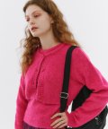 Mohair Fuzzy Cropped Cardigan [TURE PINK]