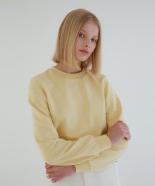 Luster Signature Crop Sweat Shirt[Yellow]