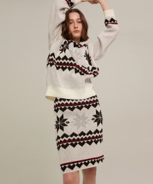 R NORDIC PATTERN KNIT SKIRT