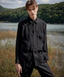 Kley Crinkle Shirts - Black (FU-183)