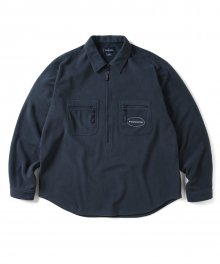 E/T-Logo Fleece Zip Shirt Navy