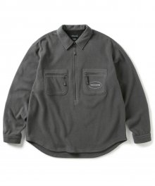 E/T-Logo Fleece Zip Shirt Charcoal