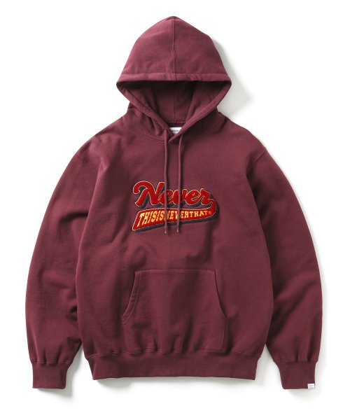 MUSINSA thisisneverthat Never Embroidery Hoodie Burgundy