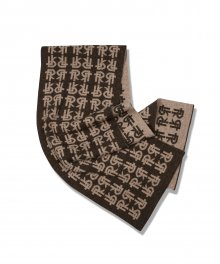 LE-1 CASHMERE MONOGRAM MUFFLER (BROWN)